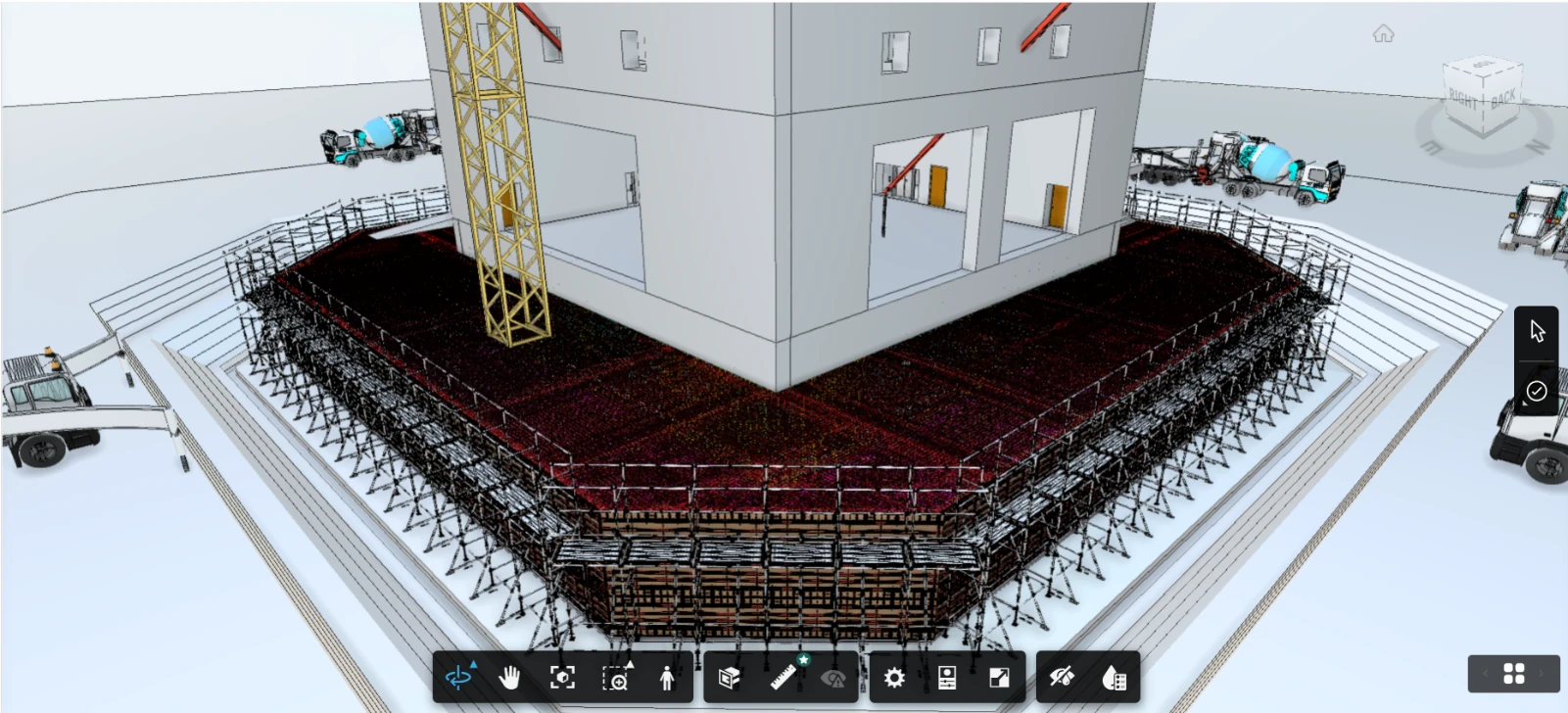Foundation model showing the dense reinforcement arrangement.