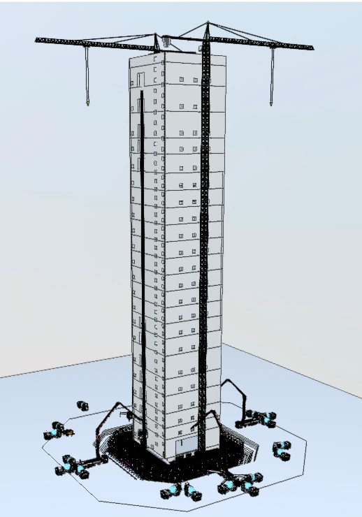 Tower and foundation overview.
